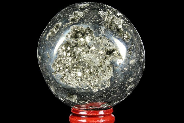 Polished Pyrite Sphere - Peru #97990